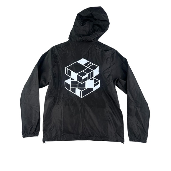 Perplex Apparel Windbreaker Jacket‎ Small Black Hooded Nylon Mesh Colorado - Picture 1 of 8